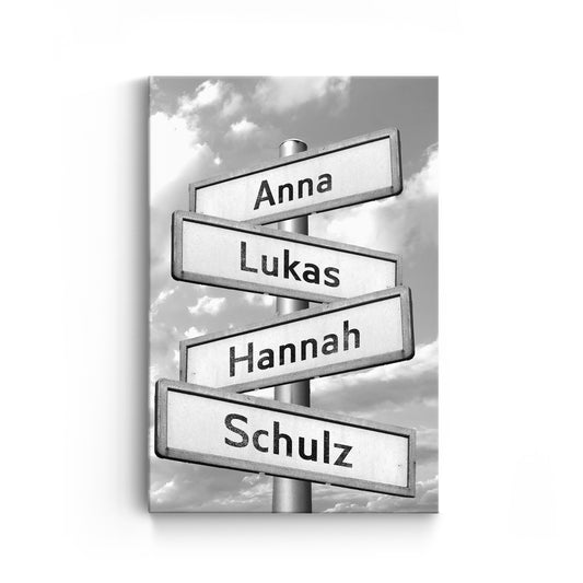 DecoMe Personalisiertes Bild | Individuelle Wandbilder mit Namen bis 4 Personen | Geschenk für Eltern, Paare, Hochzeit, Valentinstag, Geburtstag | Kundstdruck (40x60cm